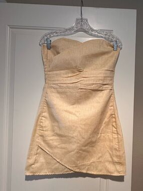 Strapless Yellow Mini Dress